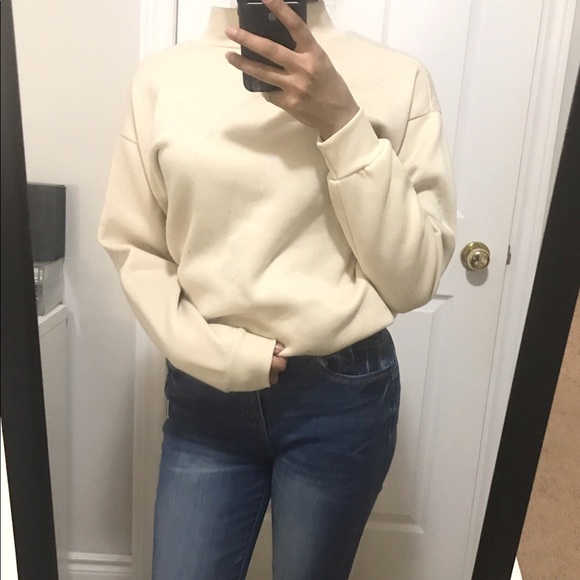 Unisex Beige Long Sleeve Comfy Sweatshirt - Picture 4 of 4